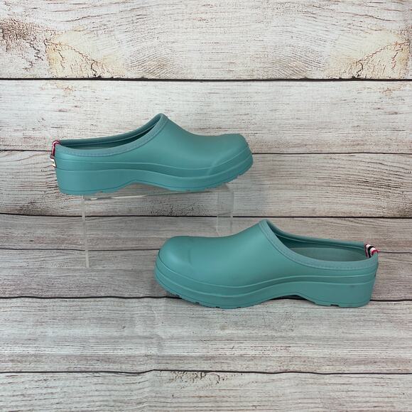 Hunter Play Womens Sz 11 Clogs Green Rubber Gardening Rain - Picture 2 of 10